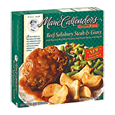 Marie Callender's  salisbury steak with roasted potatoes and home-style gravy with cheesy broccoli & cauliflower Left Picture